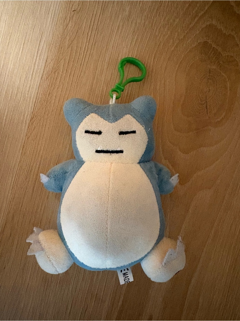 Soft Blue & Cream Plush Pet Toy Clip - Snorlax-Inspired